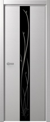 Дверь Н-4 черное с рис. 800*2000 Дуб французский сильвер