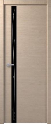 Дверь Н-2 черное с рис. 800*2000 Дуб французский капучино