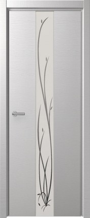 Дверь Н-4 белое с рис. 800*2000 Дуб французский сильвер
