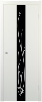 Дверь ST13 ДО черный с рисунком 800*2000 Айс