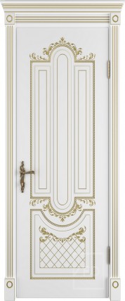 Дверь Александрия ДГ 3D 800*2000 Белая эмаль патина золото