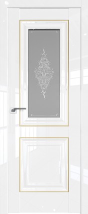 Дверь 28L графит кристалл 800*2000 Белый люкс золото