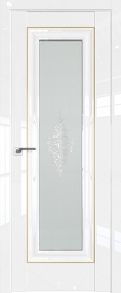Дверь 24L матовое кристалл 800*2000 Белый люкс золото