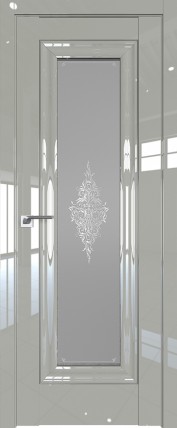 Дверь 24L графит кристалл 800*2000 Галька люкс серебро