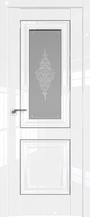 Дверь 28L графит кристалл 800*2000 Белый люкс серебро