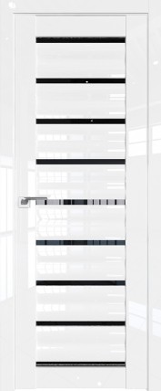 Дверь 76L триплекс черный 800*2000 Белый люкс