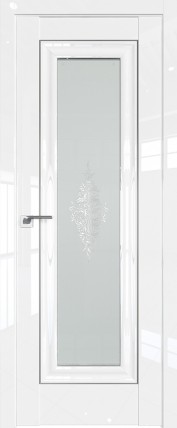 Дверь 24L матовое кристалл 800*2000 Белый люкс серебро