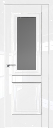 Дверь 28L графит 800*2000 Белый люкс серебро