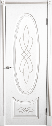 Дверь Венеция-1 ДГ 800*2000 Эмаль серебро